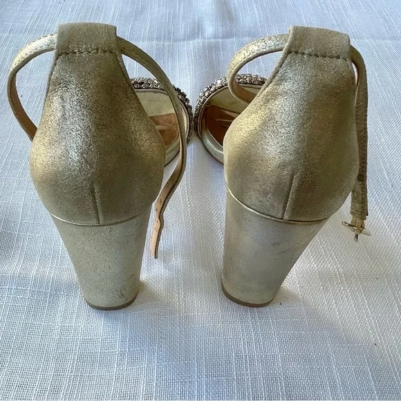 Badgley Mischka Glittering Gold Heels SIZE 7 Brand New - Picture 7 of 9